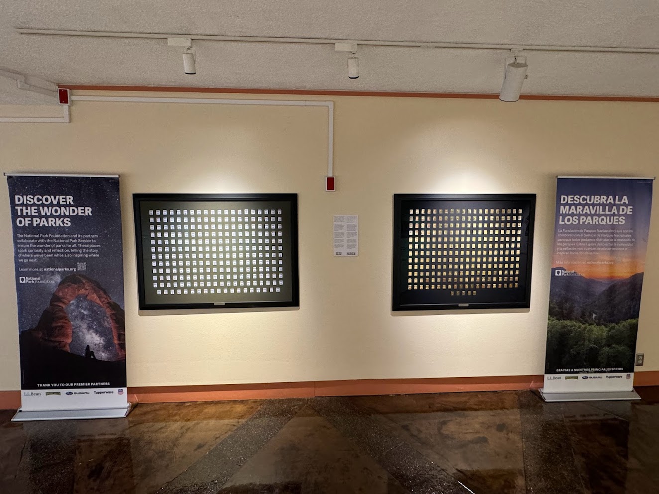 Centennial and Find your Park Lapel pin exhibit at Chamizal National Memorial in El Paso, Texas, 2023